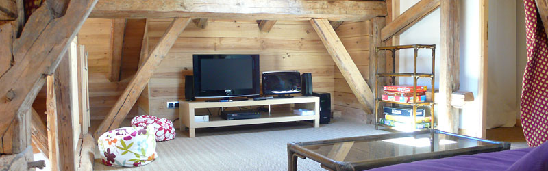 La salle TV de la ferme de Machamp � Samoens